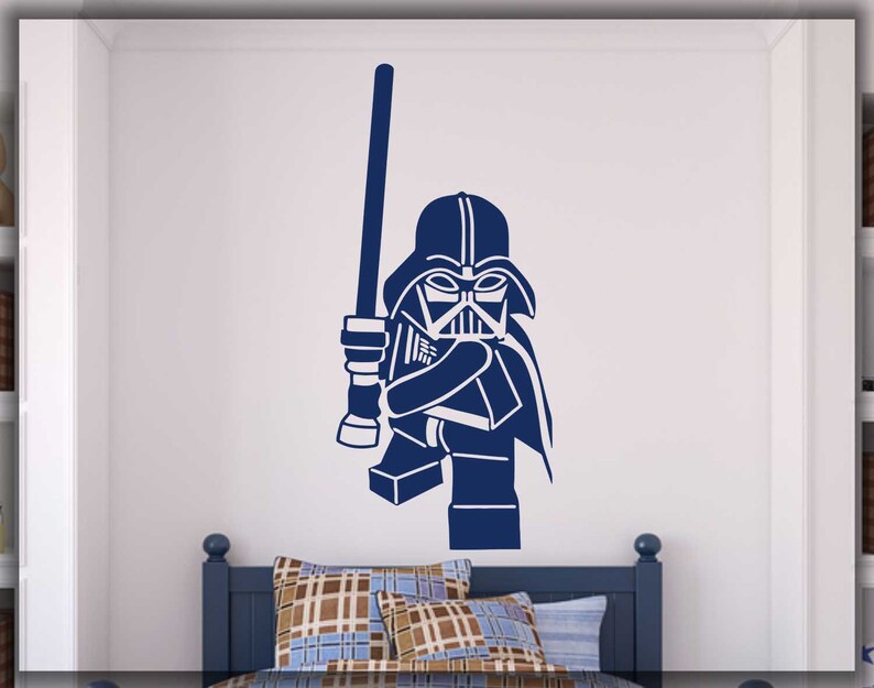 Lego Darth Vader Star Wars Wall Decal Jedi Darkside Gamer Etsy