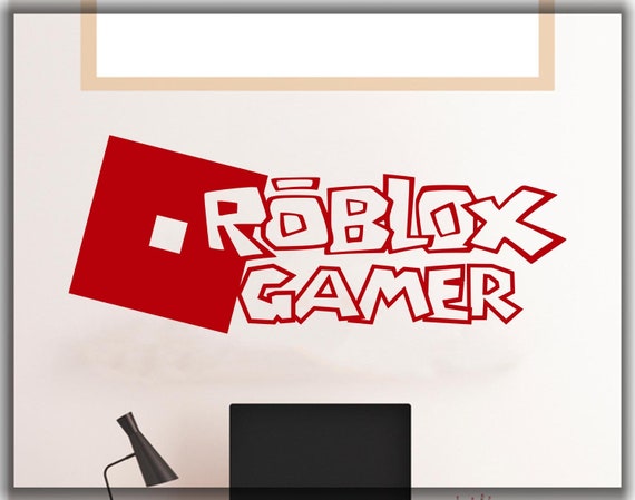 Roblox Wall Decal Roblox Gamer In Roblox Style Wall Decal Etsy - roblox cape decals