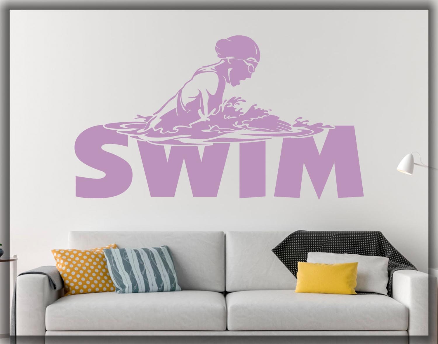 Swim female wall decal swimming pool home art decal Etsy