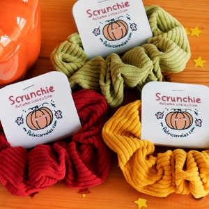Autumn Corduroy Velvet Scrunchie | Fall Scrunchie, Large Scrunchie, Simple Style Ponytail, Hair Accessories, Gift for her, Autumn Scrunchie