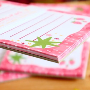 Cute Strawberry Notepad Pink Note Paper, Paper & Party Supplies, Pen ...