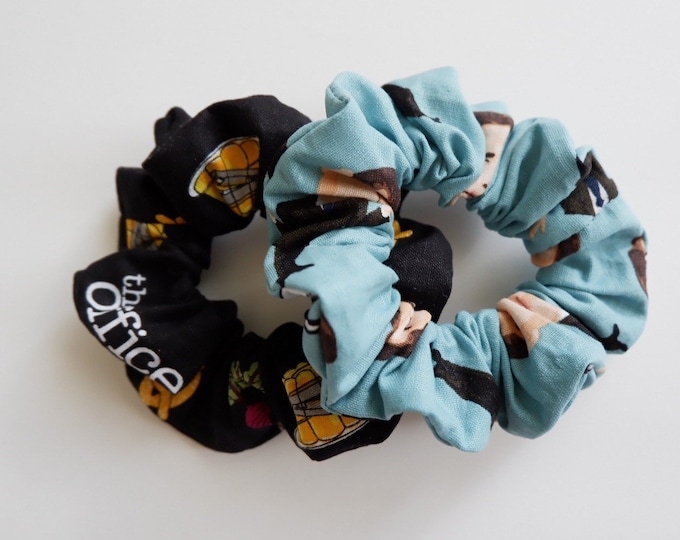 The office inspired scrunchies, the office tv show, hair ties, hair accessories, gifts for her, gift ideas , the office tv show '