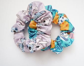 Lilo and stitch inspired scrunchies, Disney scrunchies, Lilo and stitch, Disney gifts, gifts for her, stocking stuffers, hair ties , scrunch