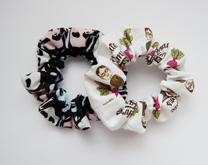 The office inspired scrunchies, the office tv show, hair ties, hair accessories, gifts for her, gift ideas , the office tv show '