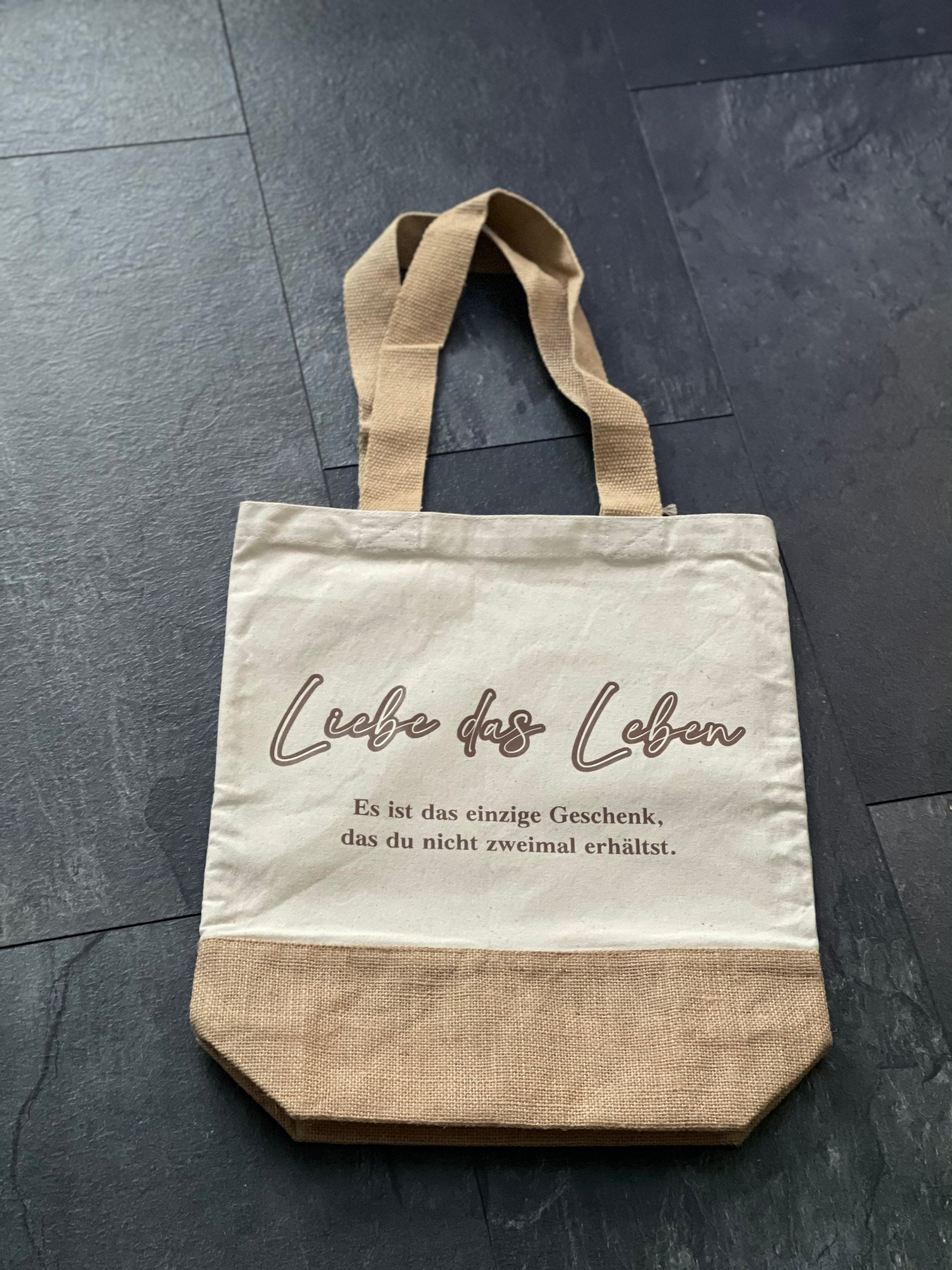 Jute Canvas Tasche / mit Spruch / Jutetasche / Etsy