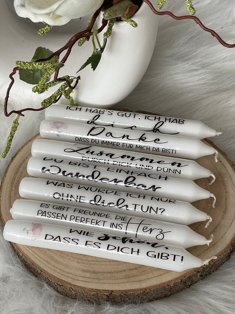 Stabkerzen mit Spruch Freunde Freundschaft Kerze Mitbringsel Etsy.de