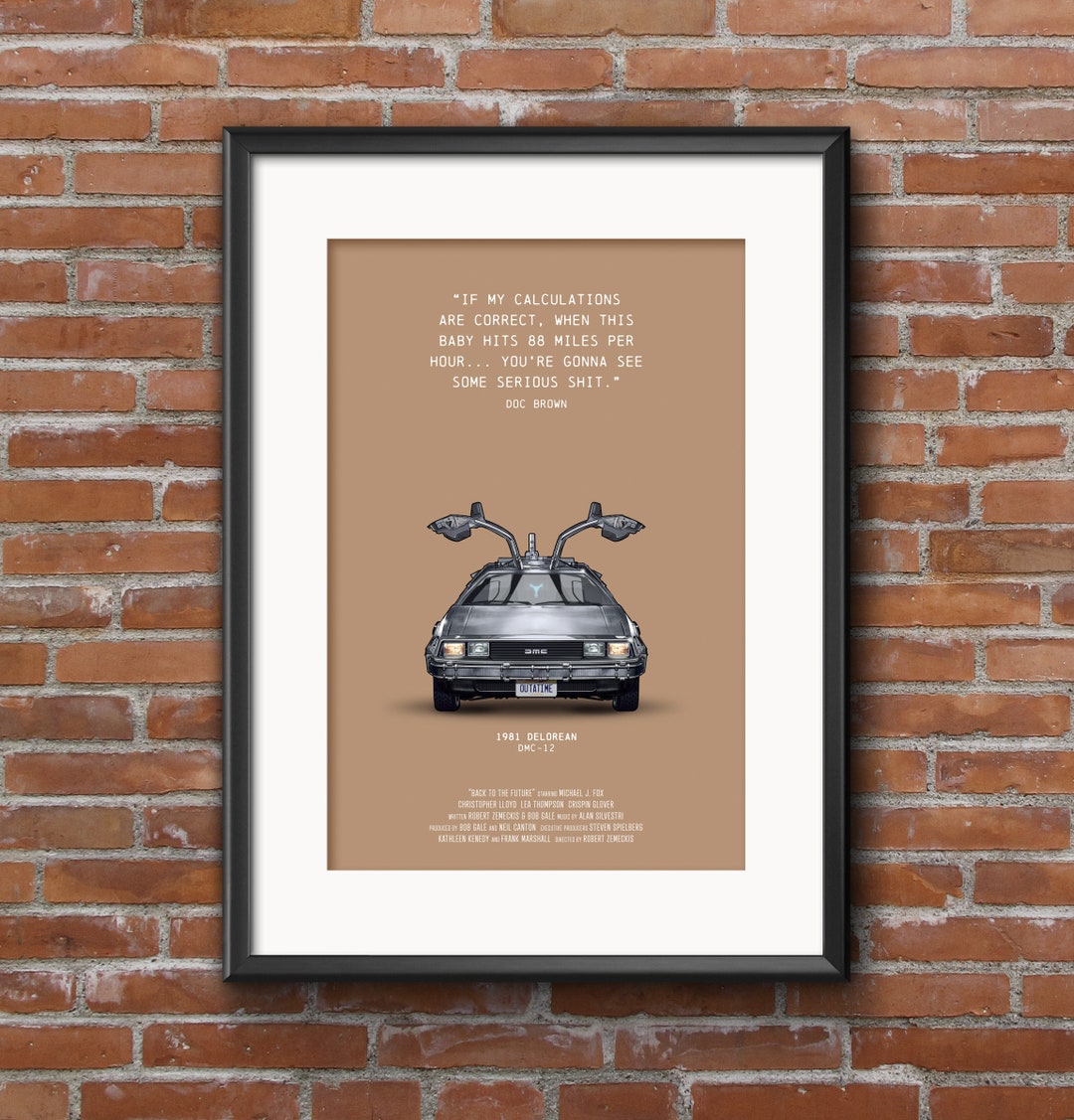 Back to the Future, Delorean, DMC12, Mcfly, Movie Wall Art, Art Print