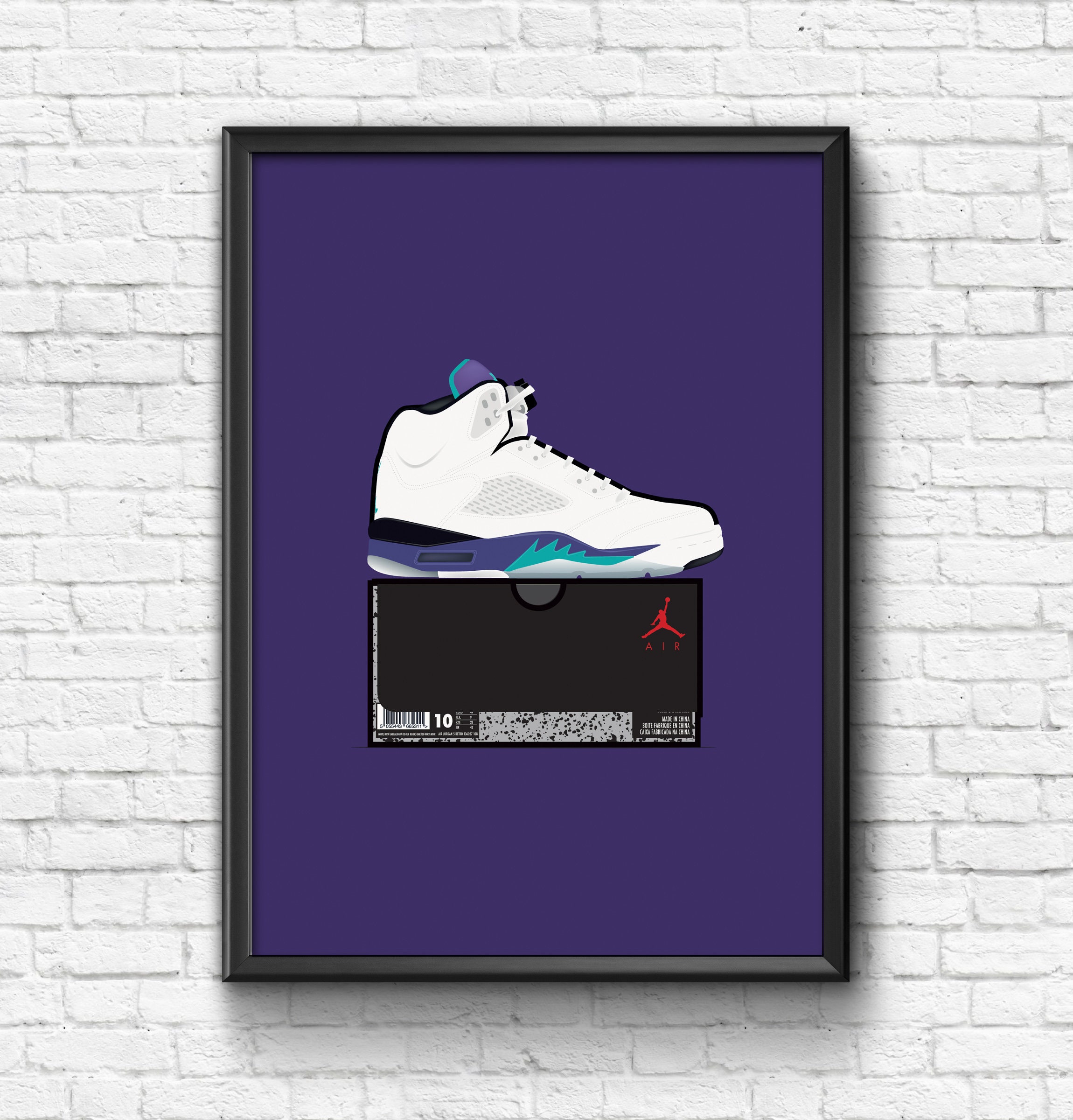 Air Jordan 5 Grape Fresh Prince Retro Sneaker Swoosh - Etsy