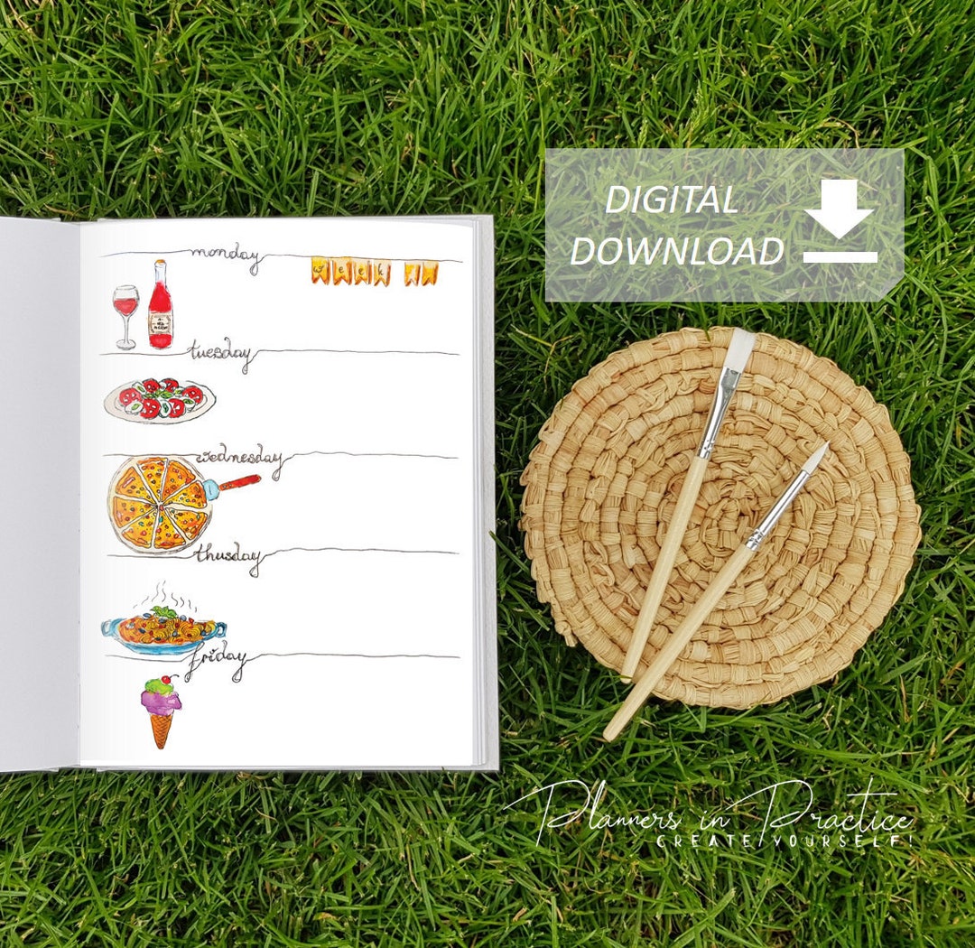Weekly Spread Printable Bullet Journal Bujo Planner Insert Weekly ...