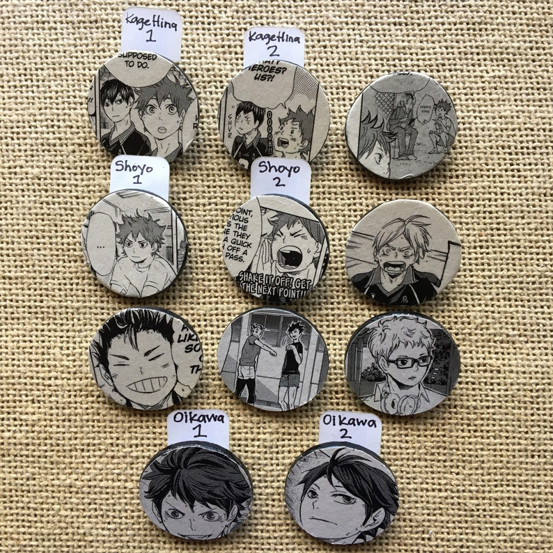 Haikyuu Circle Pins Etsy