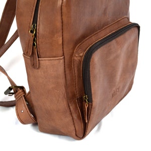 City backpack leather backpack daypack leather Temara image 10