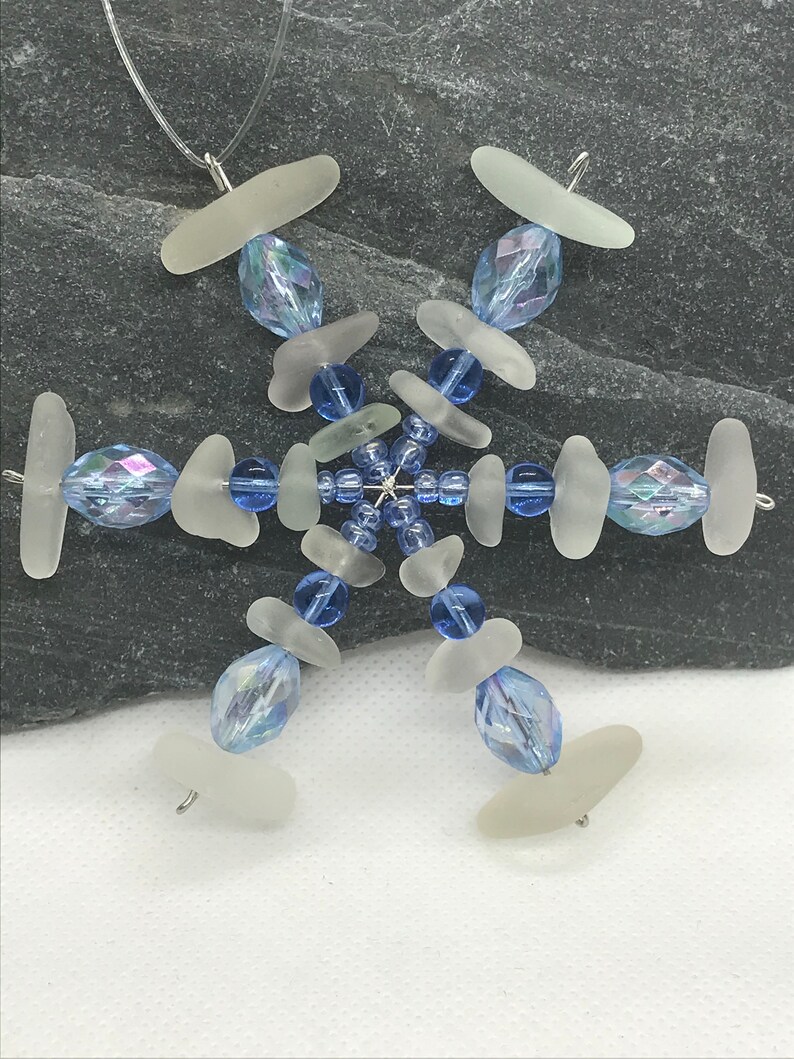 Scottish Sea Glass Snowflake Ornament North Sea Glass Etsy