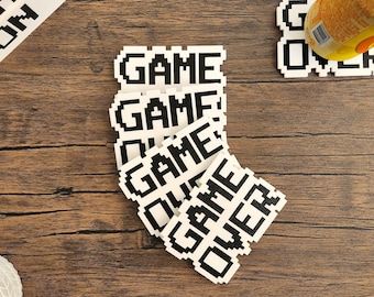 Coasters Game Over  | Set of 4/6/8 | Coasters | Gaming Lover Gift