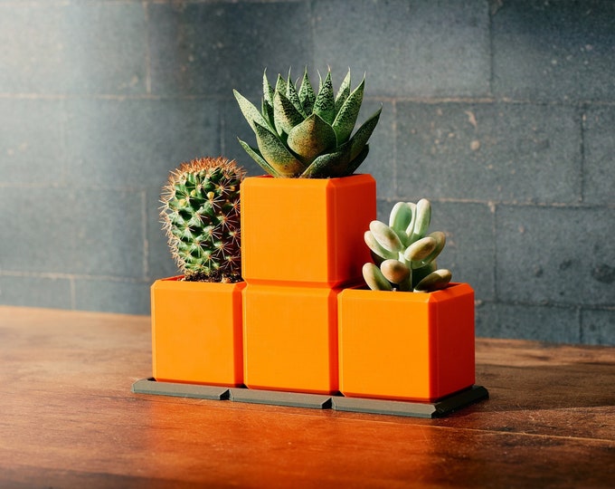 Tetro Garden Flower Pots - Retro-Inspired Gaming Decor for Indoors and Office
