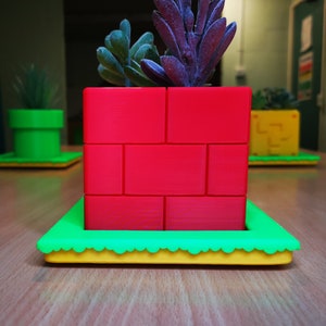 Super Retro Brick Planter | Blumentopf | Super Retro Übertopf | Büro Dekor | Wohndekor