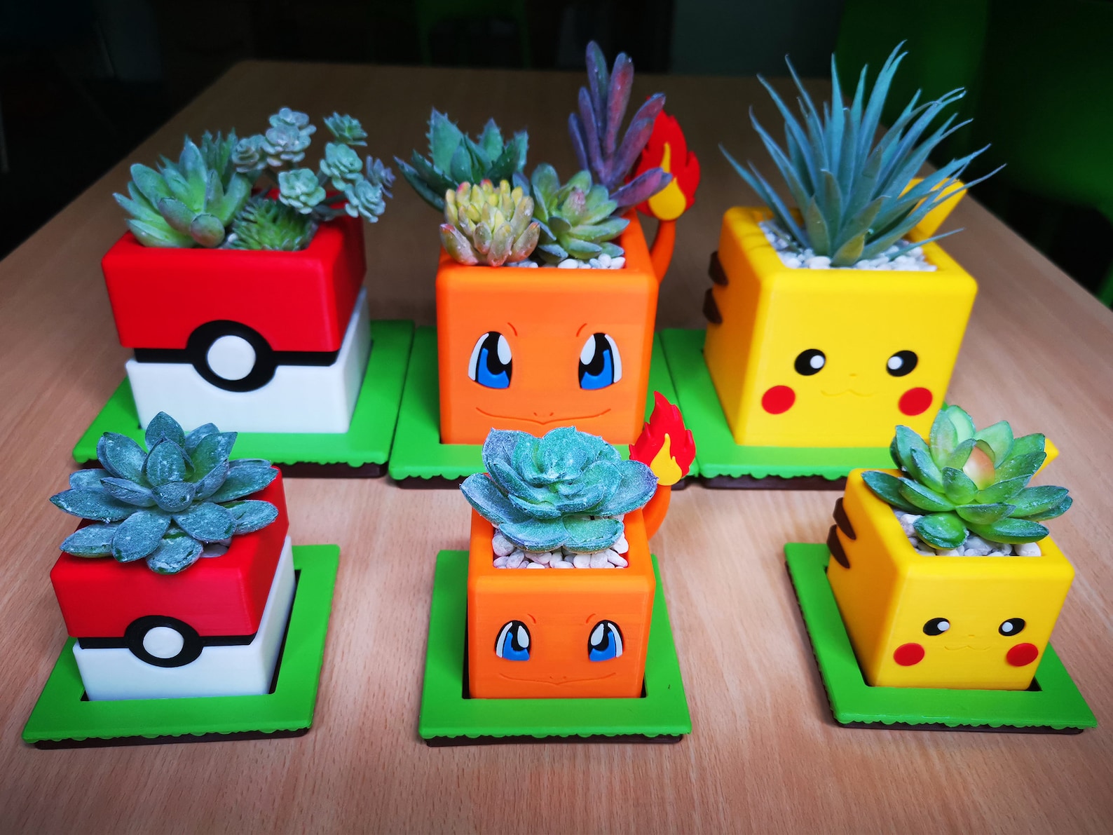 Pokemon Planter Set I Flower Pot Pokemon Planter Office Etsy Canada