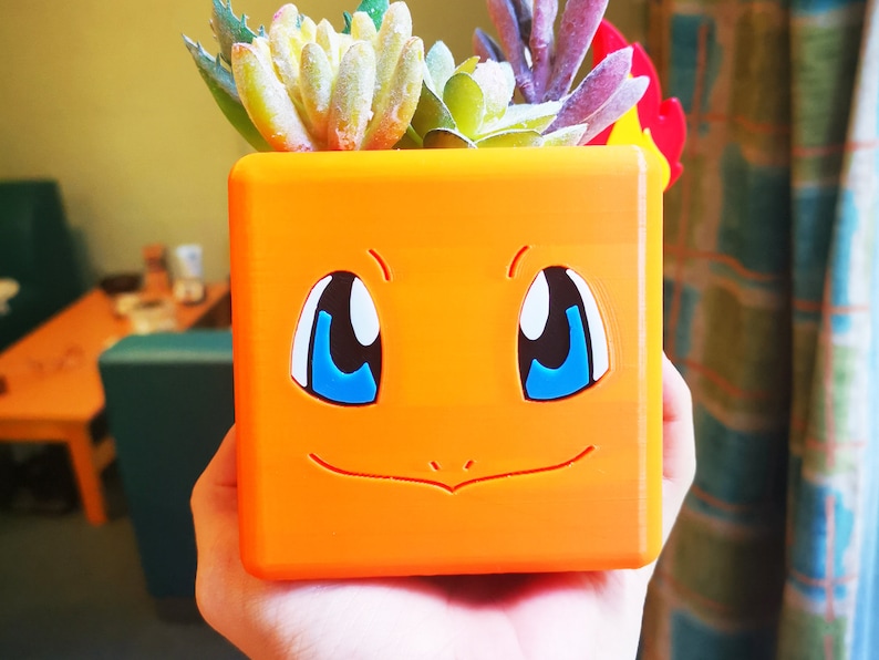 Charmander Planter Flower Pot Pokemon Planter Office Etsy