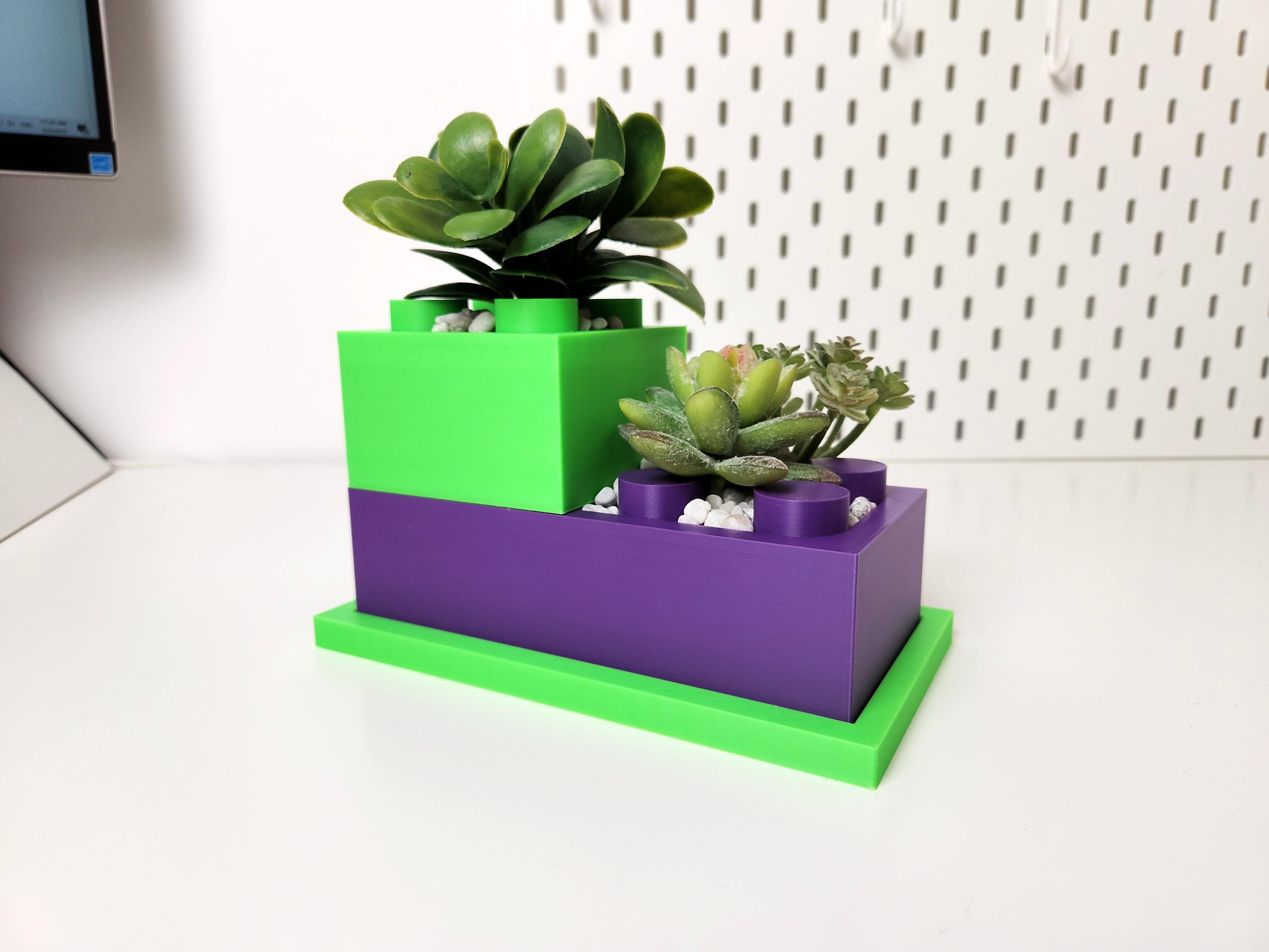 Building Blocks Flower Pot Multiple Colours Stackable Planters Gift for ...