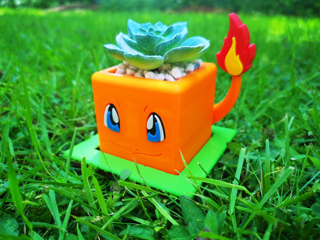Charmander Planter Flower Pot Pokemon Planter Office Etsy