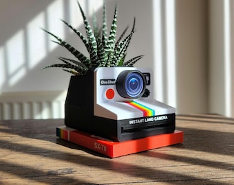 Retro Instant Camera Planter Flower Pot Desk Organiser Office Decor Home Decor