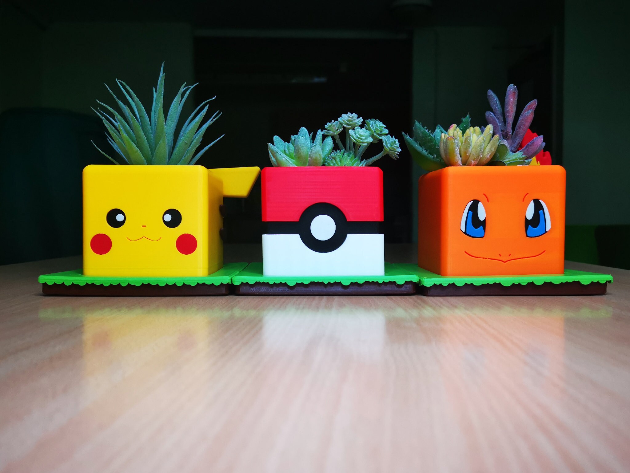 Pokemon Planter Set I Flower Pot Pokemon Planter Office Etsy