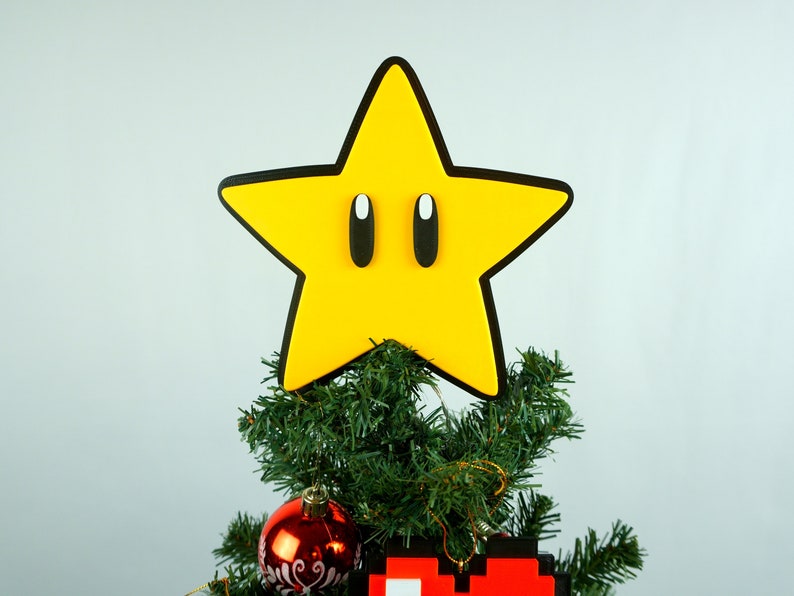 Super Retro Star Tree Topper Christmas Tree Topper Christmas Decoration Power Star Tree Topper image 1