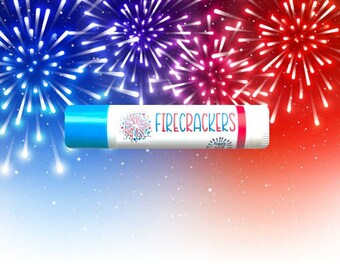 Blue Raspberry Lip Balm, Fireworks, All Natural, Fourth of July Lip Balm