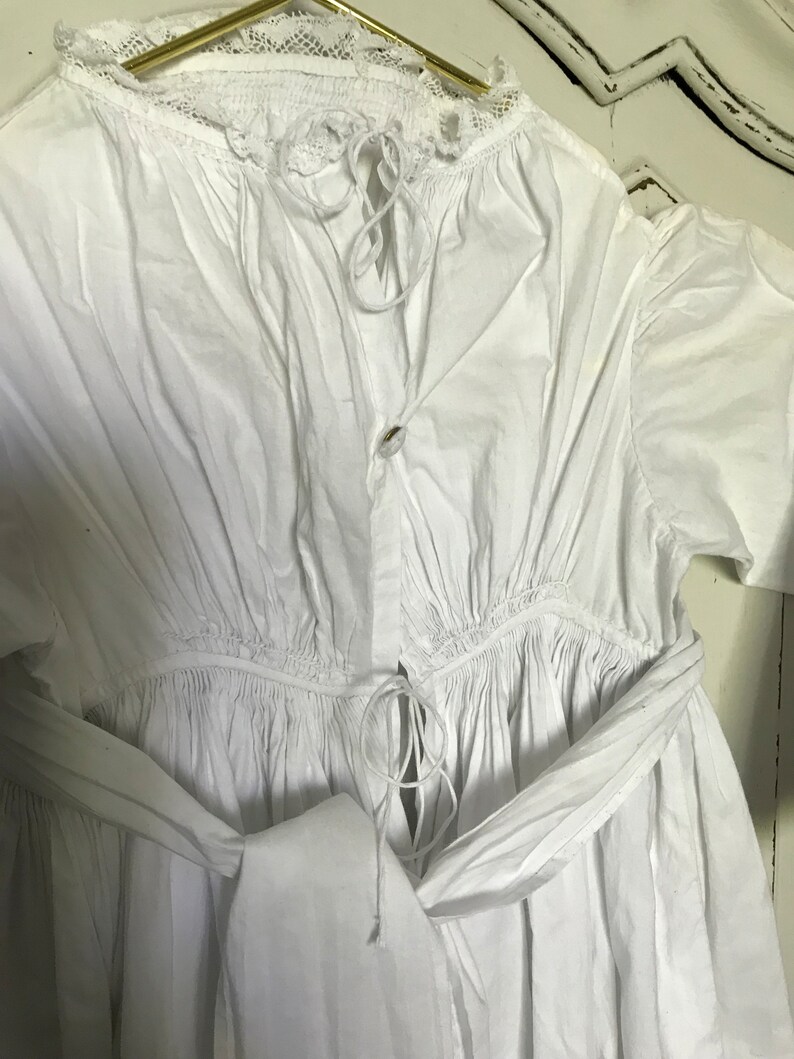 Elegant Victorian Babies Nightgown, Very Full Skirt, Sash Ties, Antique