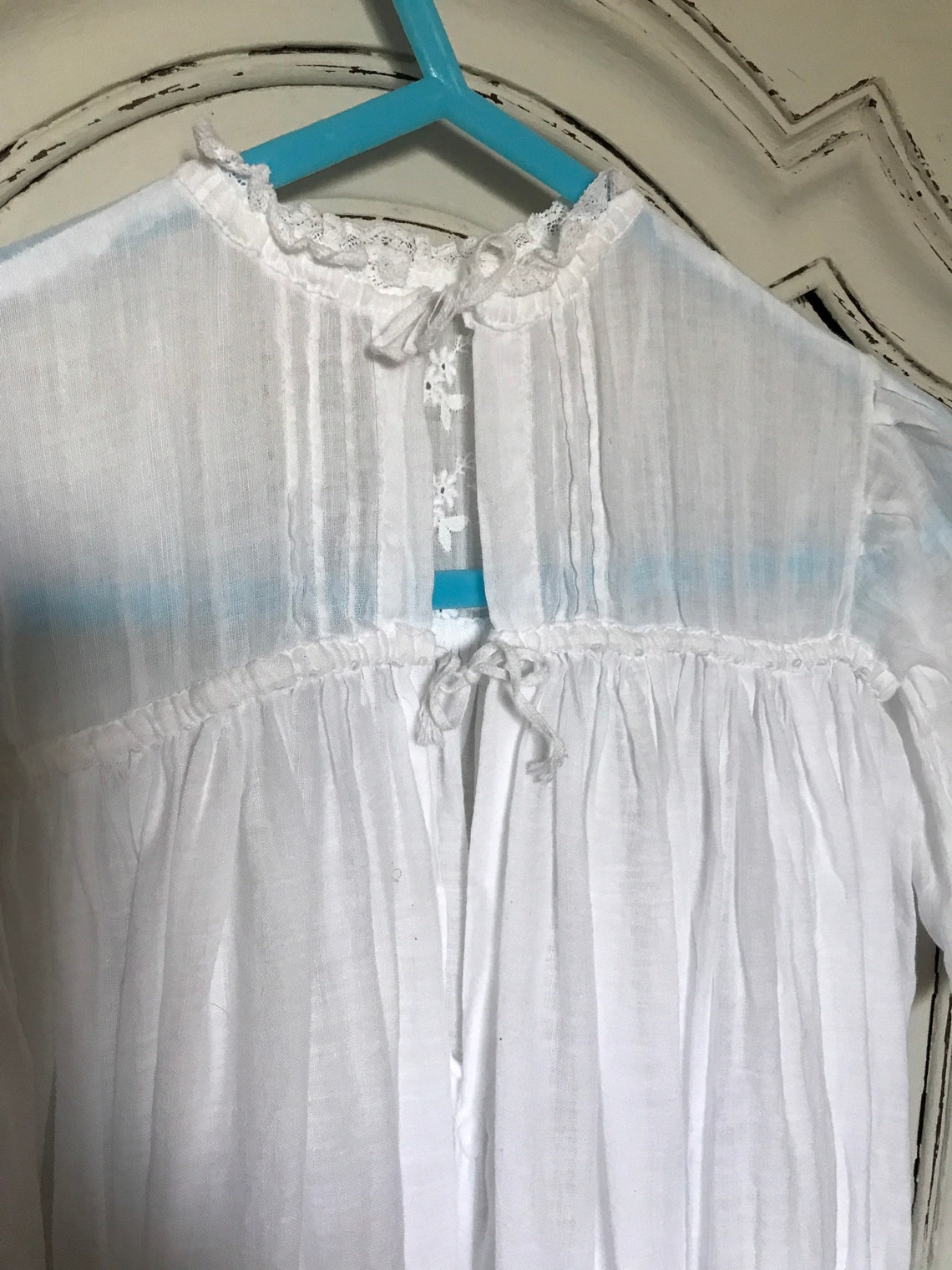 Victorian Figured Muslin Baby Gown Very Pretty Doll or Babe Etsy