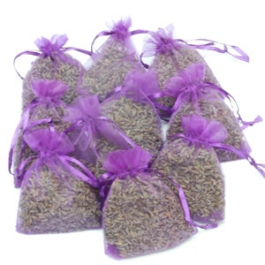 Dried Lavender Bags, (5/10/15/20/30) Extra Strong Scent, Hand Packed in UK, Anti-Moth, Sleep aid