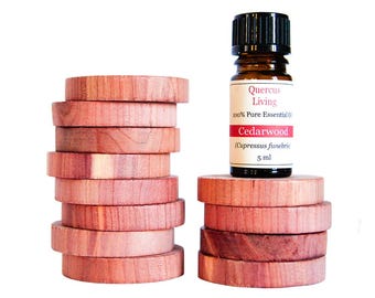 Cedarwood Moth Repellent Rings with Essential Oil: Natural Wardrobe Freshener