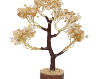 Citrine Money Tree Etsy - citrine natural stone feng shui bonsai money tree for chakra balancing table decor health prosperity size 10 12 inch golden wire