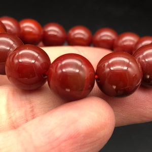 Museum-Quality Wa Xi Nanhong Agate Bracelet - 12mm Blood Red 8A Grade Collector’s Heirloom - Rare Sichuan Mined Buddhist Luck Jewelry