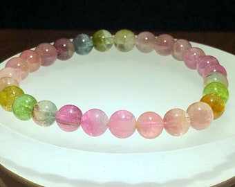 Premium,tourmaline bracelet,macrame, tourmaline,watermelon tourmaline,bi colour,beauty secret,wealth,Jewelry,certified natural