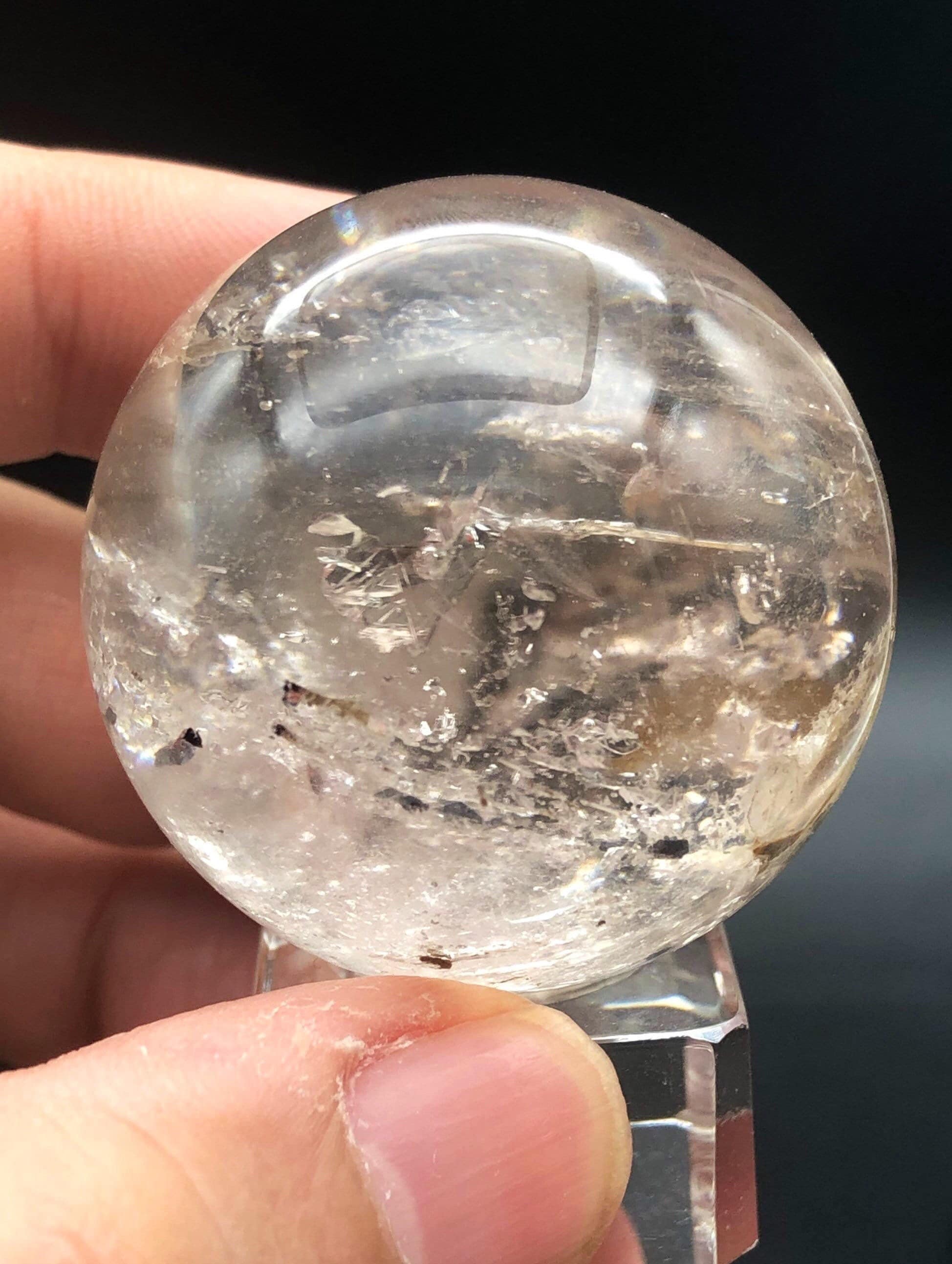 Rare, Moving, Enhydros Quartz, Crystal Ball, Blue Hematite, Golden Healer, Wealth Manifestation, Block Sha Qi, Gift For Home Office