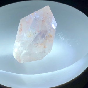 Extremely Rare red angel feather quartz pointer ,  red angel needle crystal tower ,amphibole with red angel phantom