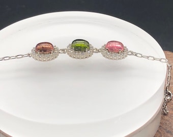 Certified natural,Gemmy -tourmaline bracelet,macron tourmaline bracelet,crystal Jewelry,healing gemstone,gift for her