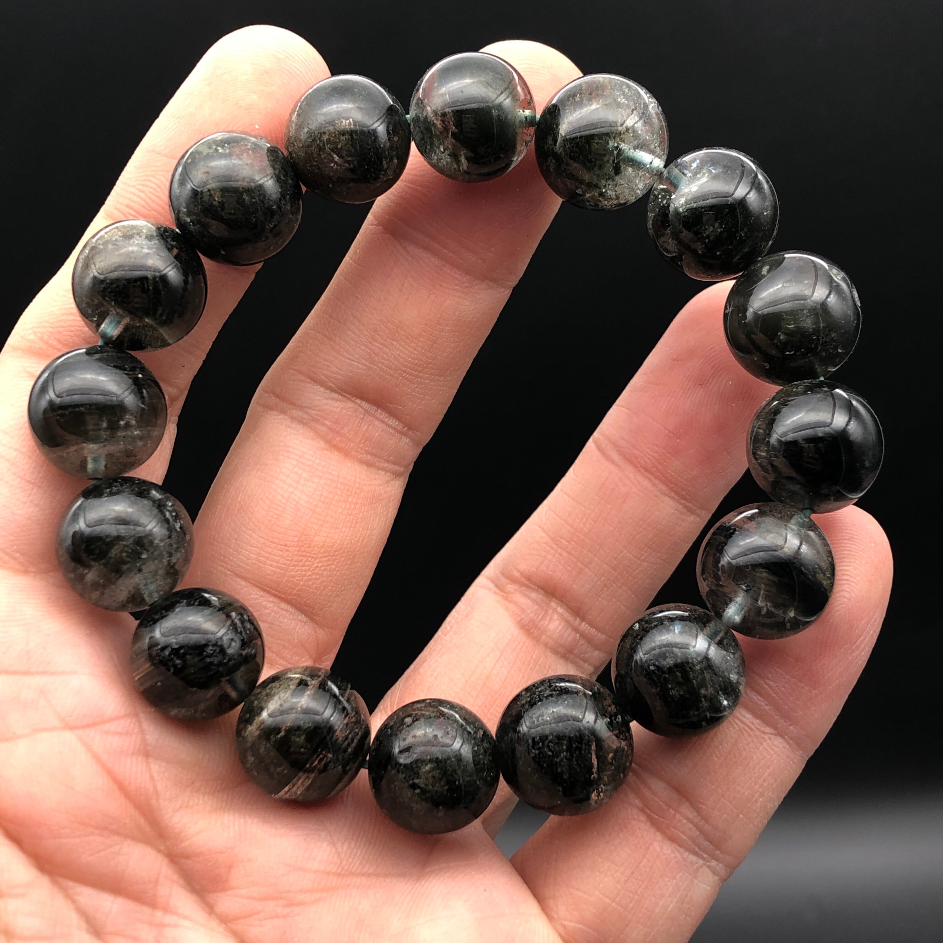 13mm,thousand Layer,green Phantom,garden Quartz,lodolite Bracelet