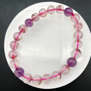 Certified,8.3mm super seven bracelet-super 7 bracelet, melody stone- super 7, sacred, intuition, healing stone, crystal jewelry, JXCrystal