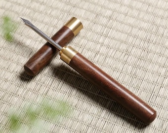 tea needle for tea cakes with sandalwood handle for compress tea cake pu er