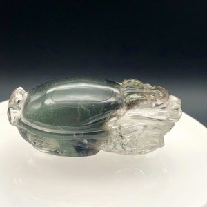 Dragon turtle crystal,garden quartz,pendant,crystal,jewelry,meditation,green phantom,protect,career,longevity,gift for him her