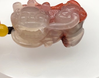 Pixiu jade pendant, Huang long yu pixiu pendant-wealth stone - Pixiu charm pendant , fengshui Pixiu pendant-wealth magnet,protect