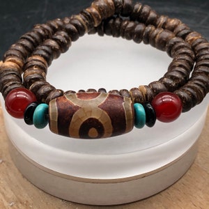 dzi bead,bracelet -Tibetan bead ,agate bracelet ,3 eye,dzi bead bracelet,wealth,crystal healing, necklace for kids, choker for adult