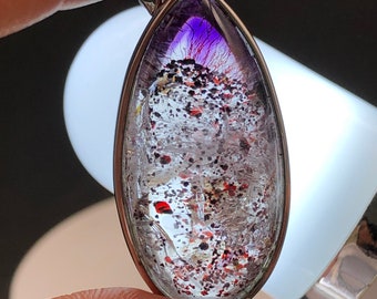 Seltener,Super Seven Anhänger, Super 7,Kristall Schmuck,Melodie Stein,heiliger,kraftvoller Stein,Intuition,Chakra Heilung,Geschenk