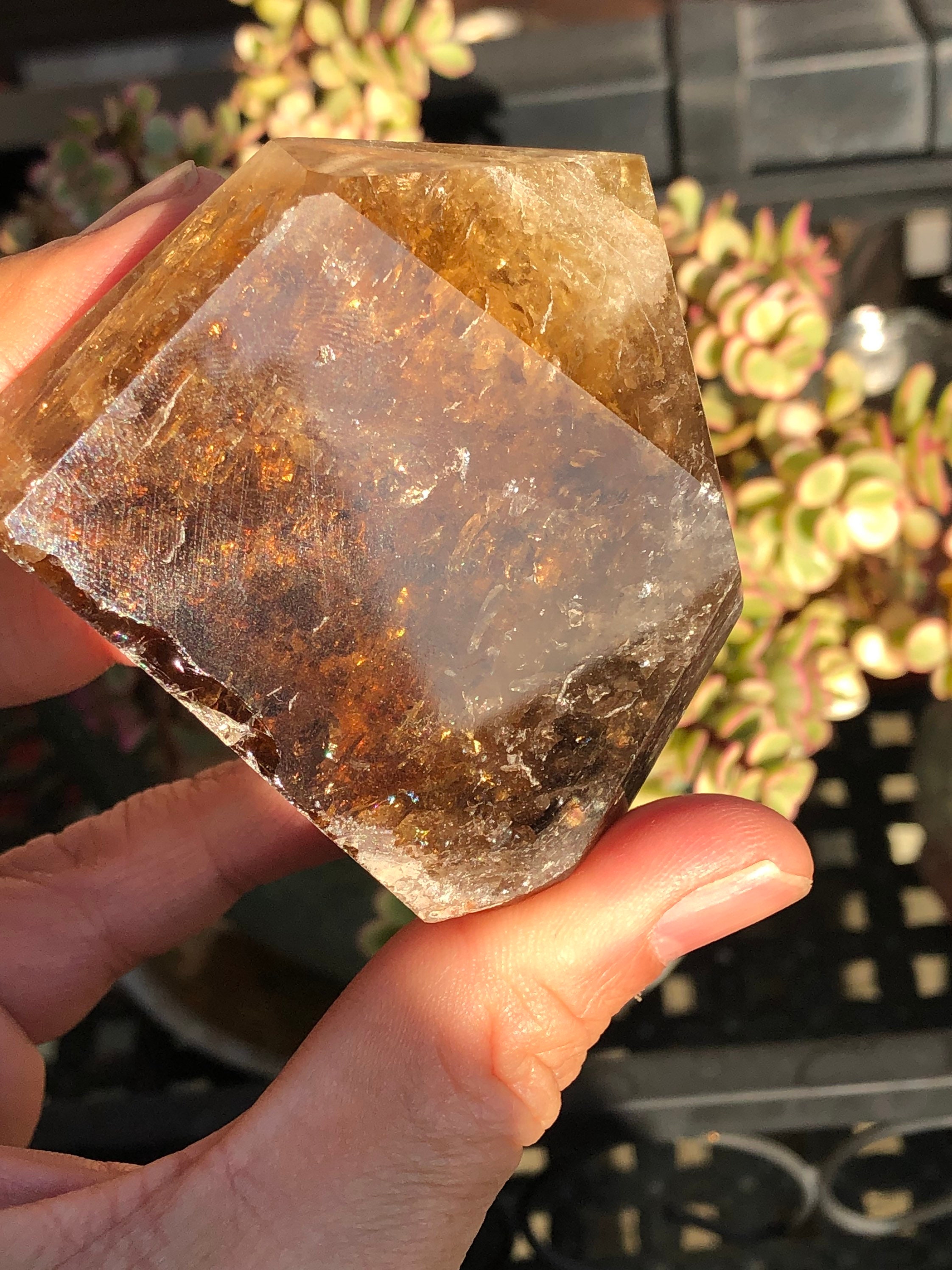 Authentic, Natural, Brazil Citrine Pointer, Non Heated, Crystal Generator, Wealth Magnet-Merchant Stone-Rainbow, Activate Wealth Sector Of Home