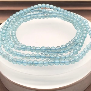 Zeldzame, hoogblauwe, blauwe apatiet armband met 3 banden, ketting, kristallen sieraden, reikigenezing, metafysisch, verzamelkwaliteit