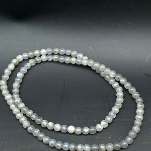 5.5mm,grey moonstone bracelet,3 band,moonstone necklace,blue sheen,crystal jewelry,translucency,love, success, abundance, intuition,wealth