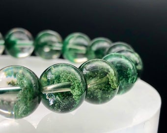 10.7mm,premium,imperial green,lodolite bracelet,Garden quartz bracelet,crystal Jewelry,Premium crystal,wealth,wish,gift for her,collector