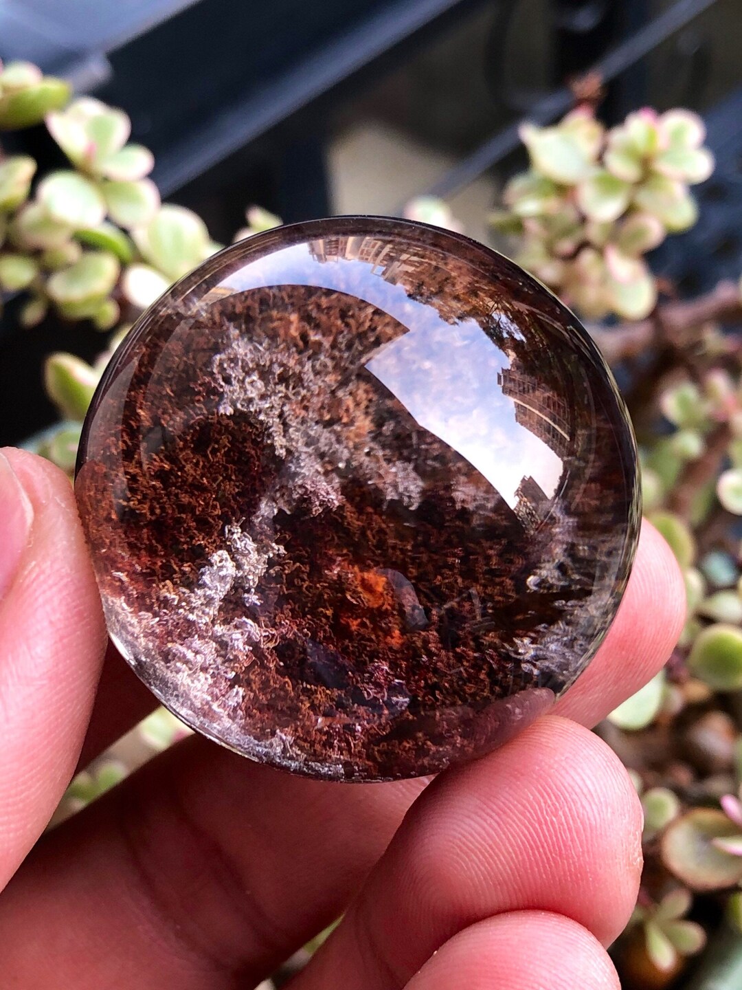 Rare 4 Colours,scenic,garden Quartz Crystal Ball, Sphere -half 