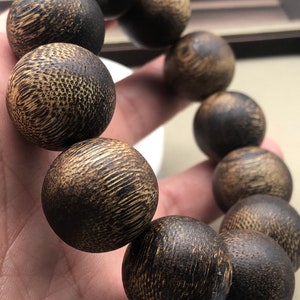 Rare 21mm Indonesian Oud/Agarwood Beads bracelet – Natural Herbal Scent, Luxury Prayer Strand, Collector’s Piece
